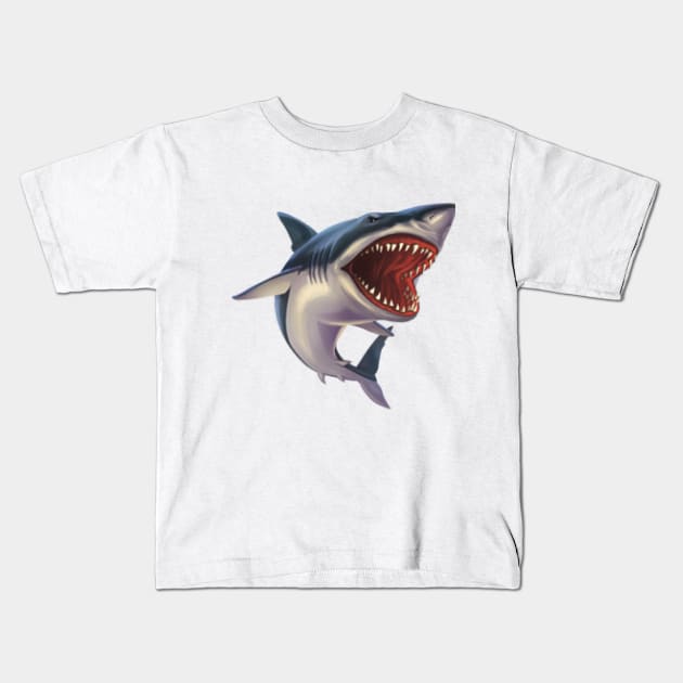 Shark Kids T-Shirt by creativitythings 